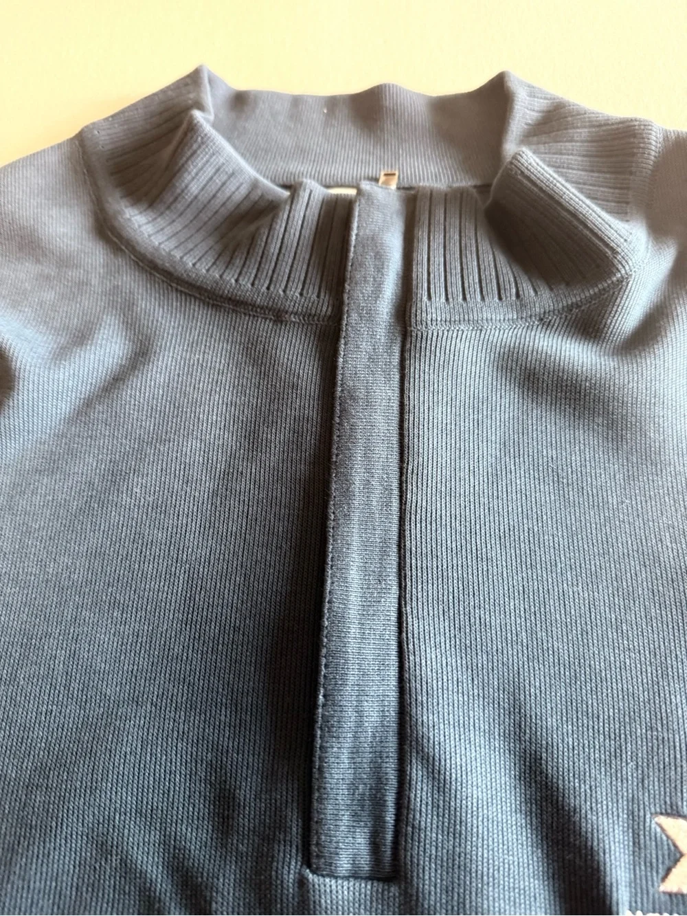Men's Teal Half-Zip Sweater with Embroidered XLVII Logo